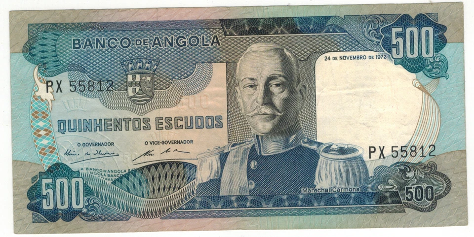 Angola Banknotes 500 ESCUDOS 1972 p102 very fine 55812 - Image 1 of 2