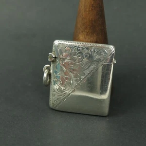 Antik Sterling Silber Vesta Streichholz Etui Birmingham 1905 von Henry Williamson Ltd - Bild 1 von 7