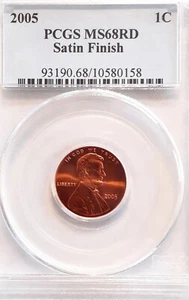 2005 P Lincoln Memorial Cent PCGS MS 68 RD SF Satin Finish - Bild 1 von 5