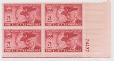 Scott # 985 Union Soldier & " The G A R " Plate   Block Of 4 Stamps  .
