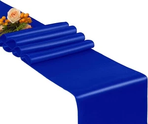 Royal Blue Satin Table Runner 5 Pack 12 x 108 Inches for Wedding Party Events - Picture 1 of 5