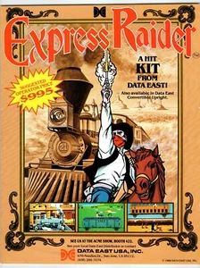 Express Raider Arcade FLYER Original Video Game Steam Train Art 1986 Retro - Picture 1 of 2