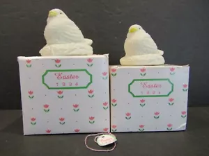 DEPARTMENT 56 EASTER 1994 Set of 2 Baby Chicks Figurines #2401-5 & 2400-7 - Picture 1 of 10