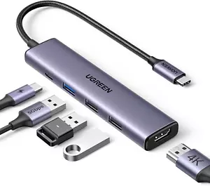 Revodok 105 USB C Hub 5 in 1 Multiport Adapter 4K HDMI, 100W Power Delivery, 3 HE - Bild 1 von 11