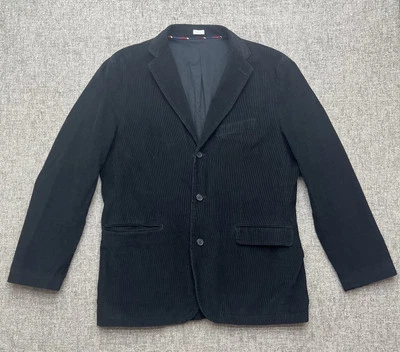 J. Chaqueta Blazer Crew Negra 3 Botones Pana Abrigo Deportivo Algodón Hombre’s Talla L Foto 1 de 4