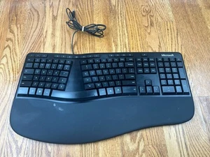 Microsoft USB 2.0 Ergonomic Keyboard Model 1878 Black Wired Tested/Working - Picture 1 of 5