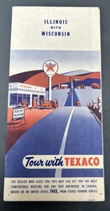 Mapa de ruta de viaje Texaco 1952-53 Illinois Wisconsin - Tour con Texaco - PERFECTO - Imagen 1 de 13