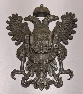 Escudo de armas corona real con escudo de águila de doble cabeza de metal para colgar en la pared de 6" de colección - Imagen 1 de 7