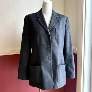 Blazer de cachemir de lana Lands’ End de colección forrado para mujer 10 gris regular Y2K 3 botones - Imagen 1 de 14