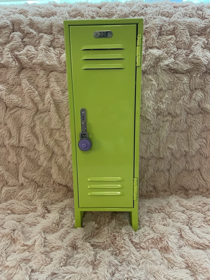 American Girl Doll Truly Me Green Metal School Locker With Padlock 12.5" Tall - Image 1 of 4