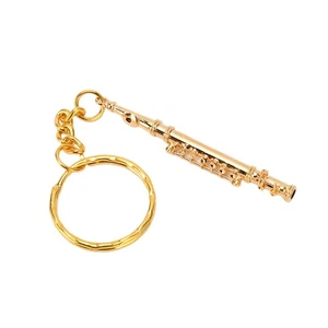 Gold Flute Keychain Fade Resistant Fashionable Cute Mini Music Instrument Ke - Bild 1 von 24