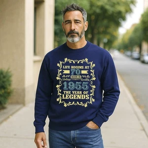 Personalised Legends Birthday Sweatshirt Any Age Year Vintage Gildan Heavyweight - Picture 1 of 19