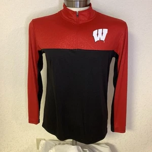 Wisconsin Badgers 1/4 Zip Pull Over Mens Size Medium NCAA Apparel Colosseum - Picture 1 of 5