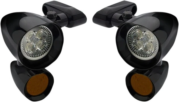 Faros de montaje lateral Headwinds Vampire de 2" con señales de giro negros FLT900VD0015ZAP Foto 1 de 1
