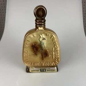 Jarra vintage 1968 Jim Beam Laramie Wyoming Centenario Jubileo VACÍA - Imagen 1 de 3