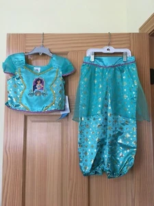 NWT Disney Store Jasmine Deluxe Costume Pajamas Girl Aladdin 4,5/6,7/8 - Picture 1 of 1