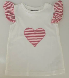 MY LONDON GIRL FRILLED HEART RUFFLE SHOULDERT-SHIRT AGES 2-6 YEARS FREE P+P - Picture 1 of 3