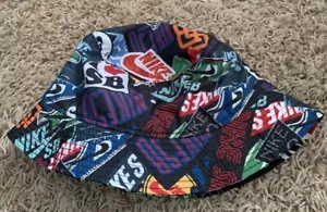 Nike SB Skateboarding Bucket Hat Size Medium (Opening=10.25”) Nike Logo All Over - Picture 1 of 11