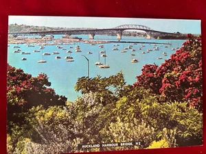 Luftaufnahme Auckland Harbour Bridge Neuseeland Boote Wasser unbenutzt Vintage Postkarte - Bild 1 von 2