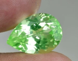8.95 Ct Natural Green Peridot Pear Shape VVS Pak Gemstone AGL Certified - Picture 1 of 6