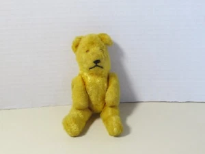 Vintage 6" Germany Jointed Teddy Bear Glass Eyes Straw Stuffed Small - Picture 1 of 5
