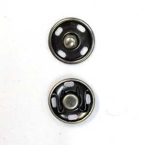 Nuevos juegos de sujetadores cosidos tamaño: 15 mm paquete 144, color: níquel antiguo - Imagen 1 de 2
