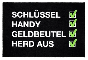 Checkliste Fußmatte Schlüssel, Handy, Geldbeutel, Herd aus - Bild 1 von 6