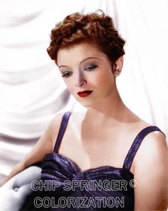 MYRNA LOY circa 1939 Photograph | Beautiful 8x10 COLOR PHOTO by CHIP SPRINGER - Picture 1 of 1