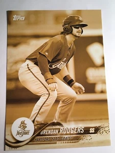 2018 Topps Pro Debut Jumbo 5x7 Brendan Rodgers Goats 127 Gold 03/10 - Picture 1 of 1