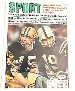 BART STARR SIGNED JULY 1970 SPORT MAGAZINE INS MVP SB1&2 PSA PACKERS HOF UNITAS - Picture 1 of 4