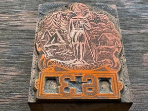 Antique letterpress Copper PRINTING BLOCK - NATIVE AMERICAN YAH-NUN DAH-SIS 63 - Picture 1 of 6