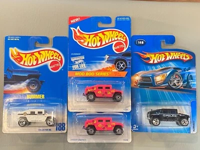 Lot of 4 Hot Wheels Hummer Pink Mod Bod #396 & Police #188 148 - Image 1 of 4