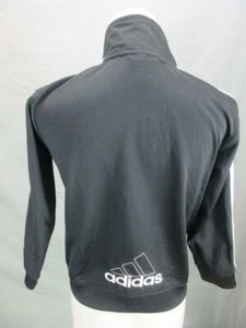 ADIDAS SIZE 7 BOYS BLACK ATHLETIC FULL ZIP SIDE POCKETS TRACK JACKET T709 - Picture 1 of 4