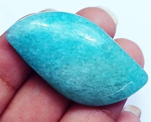 39.40 Ct Natural Amazonite Polished Cabochon Loose Gemstone With Free Gift - Picture 1 of 8