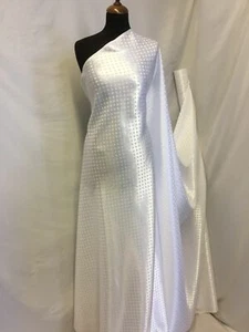 Nueva tela con estampado de lunares Jacquard de color blanco sedoso para novia de lunares 58"" 149 cm - Imagen 1 de 12