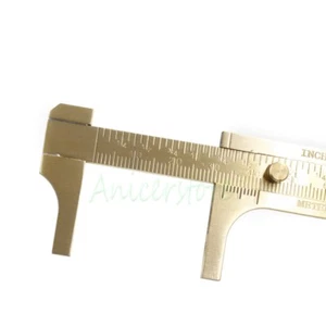0-100mm Manual Caliper Brass Copper Measuring Vernier Ruler Measurement Tool - Picture 1 of 8