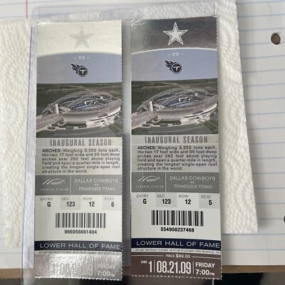2 Inaugural Game Tickets To The 1st Game In The New Dallas Cowboy’s Stadium - Image 1 of 3