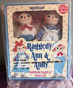 Vintage RARE 2003 Raggedy Ann & Andy IMPISH Smile II Doll Set Limited Japan - Picture 1 of 8