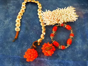 Mucho Collar Pulseras, Cuentas, Nácar Pendientes 4piéces De Agarrar - Bild 1 von 1