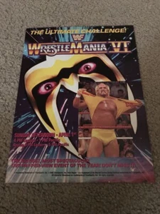 Vintage 1990 WWF WRESTLEMANIA VI 6 Poster Print Ad HULK HOGAN ULTIMATE WARRIOR - Picture 1 of 1