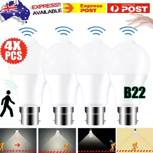 4PCS B22 PIR Sensor Motion Smart LED Bulb Globe Light Auto ON/OF White Security - Picture 1 of 12