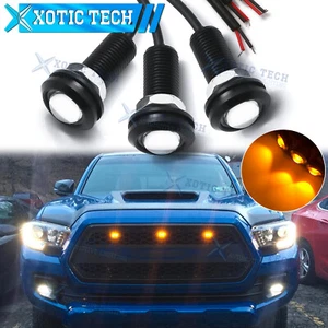 3pcs Universal Amber LED Bumper Grille Hood Light For Truck SUV Ford SVT Raptor - Foto 1 di 12