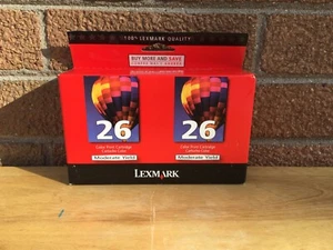(2 Pack) GENUINE LEXMARK Color 26 Ink Inkjet Printer Cartridges X74 X1100 i3 Z25 - Picture 1 of 8