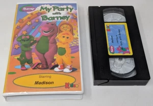 My Party With Barney VHS Cassette Tape Video Kideo Staring Madison Vintage - Picture 1 of 9