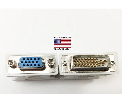 Generic 24+5pin DVI (Male) to 15pin VGA (Female) Adapter (lot of 2) - Image 1 of 4