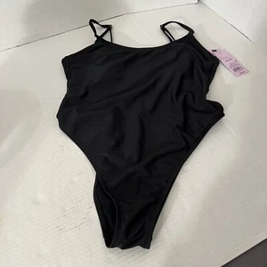 Wild Fable Women’s M (8-10) Black High Leg Cheeky Scoop Back One Piece Swimsuit - Picture 1 of 14