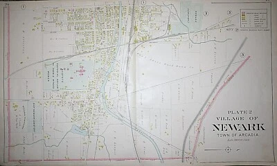  1904 Map #2, VILLAGE of NEWARK - ARCADIA, WAYNE COUNTY, NEW YORK #3 Map on Back - Image 1 of 4