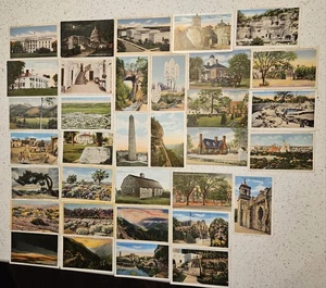 Konvolut 34 alte Postkarten Farbe, Bordüre Leinen. Fotoalbum erhalten.Gebraucht & Unbenutzt - Bild 1 von 24