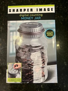 Sharper Image 2017 Digital Coin Counting Jar Piggy Bank New In Box - Picture 1 of 8