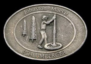 OH04102 VINTAGE AÑOS 70 ***SCHLUMBERGER*** JOHNSTON - HEBILLA DE PELTRE MACCO OILFIELD - Imagen 1 de 2